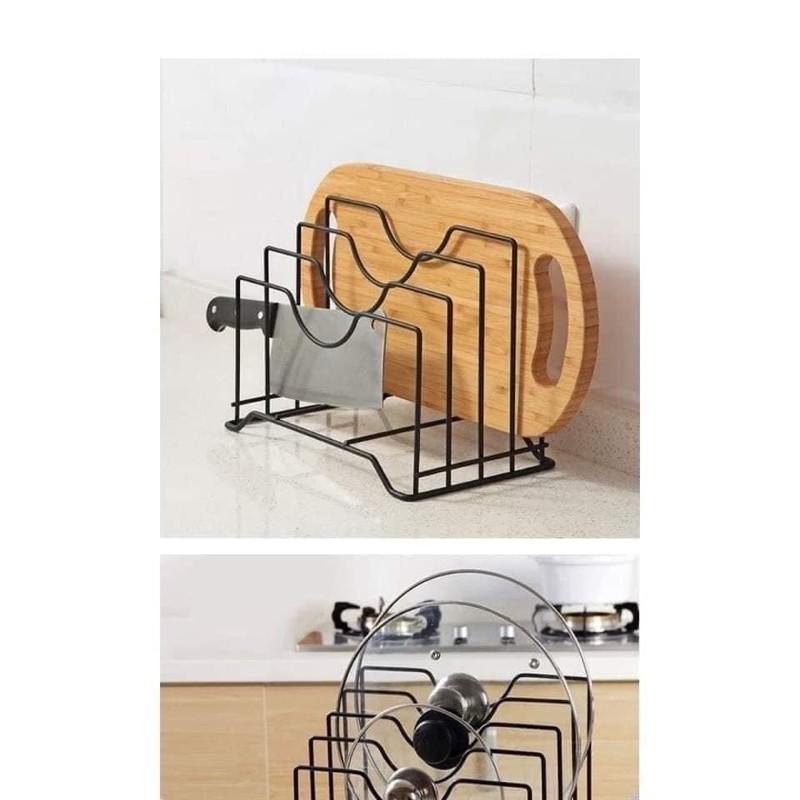 Kệ gác vung nồi và dao thớt đa năng 4 ngăn