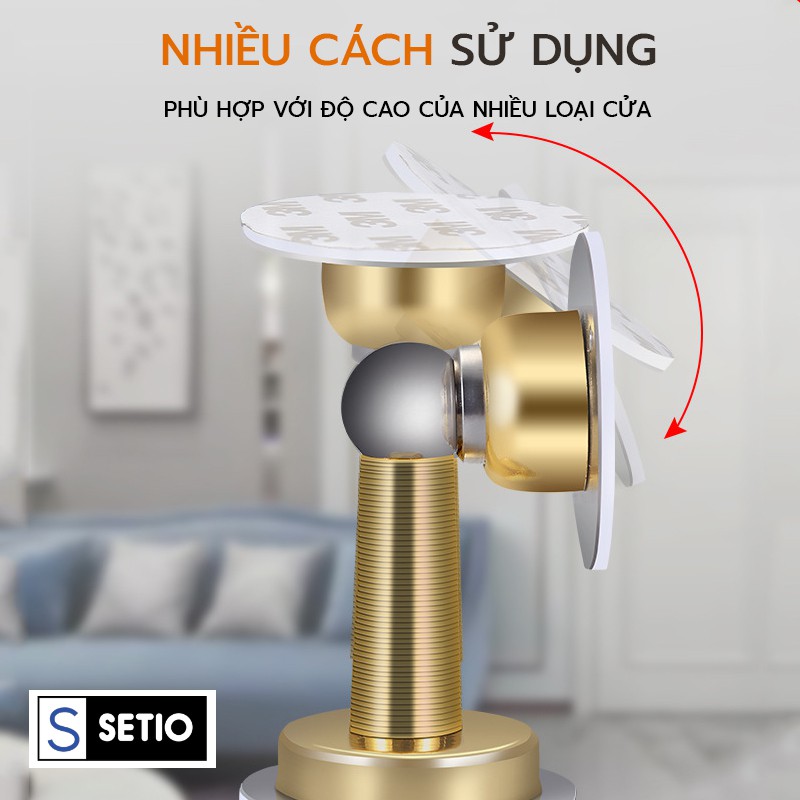 Bộ chặn cửa Inox 304 chống va đập - dán tường hoặc khoan tường - có sẵn keo dán và đinh ốc Hkmarket