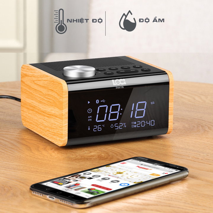 Loa Nghe Nhạc Bluetooth - Đài FM đa chức năng H100 - Hàng Chính Hãng