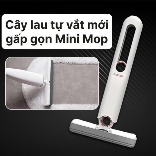 Cây Lau Nhà Mini Thông Minh Tự Vắt 25Cm Gấp Gọn , Cây Lau Kính Mini