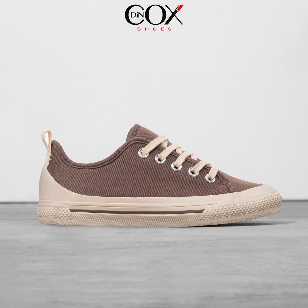 Giày Sneaker Vải Canvas Unisex Cao Cấp DINCOX C20 Chocolate Sang Trọng Tinh Tế Đơn Giản - 41