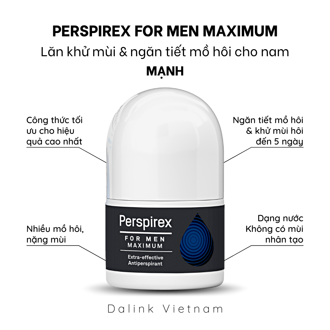 Perspirex for Men Maximum - Lăn khử mùi và ngăn tiết mồ hôi loại mạnh