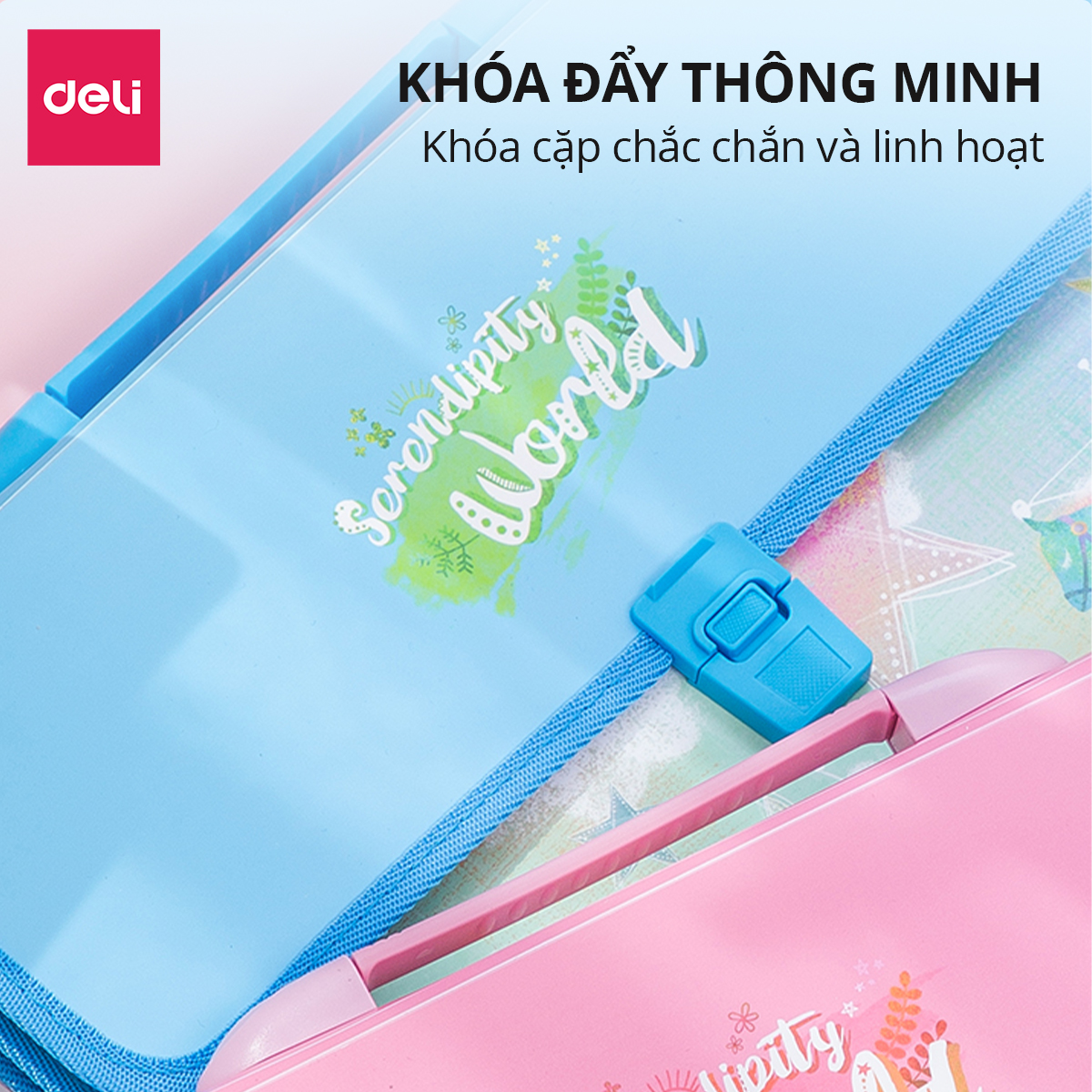 Túi Cặp Học Thêm Học Sinh Deli - Thiết Kế Dễ Thương Chất Liệu Nhựa Chống Nước Bụi Sức Chứa Lớn An Toàn Tiện Lợi Cho Bé