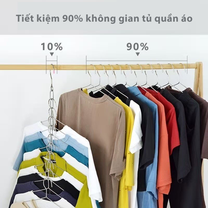 Dây Móc Xích Treo Quần Áo Tiết Kiệm Không Gian Tủ Đồ Hợp Kim Siêu Bền 52cm
