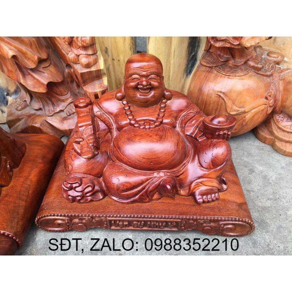 Tượng gỗ Phật Di Lặc bằng gỗ hương đế cong ngang 40cm