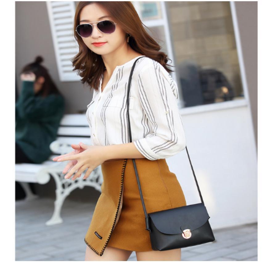 Túi nữ thời trang phong cách Hàn Quốc Thành Long TLG  208111 3(xám)  Tặng túi đựng bút tiện lợi
