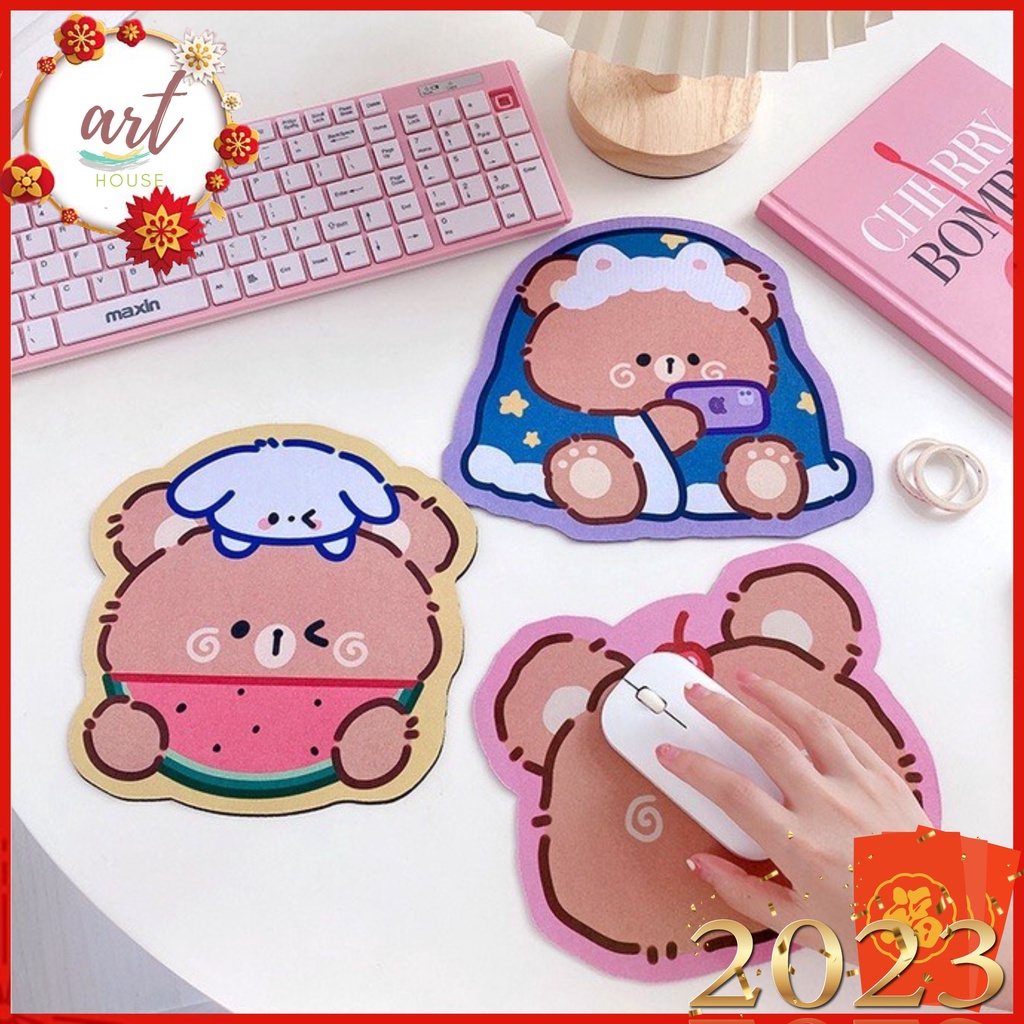 Mouse Pad, Miếng Lót Chuột Hình Gấu Brown Nhiều Mẫu Mới