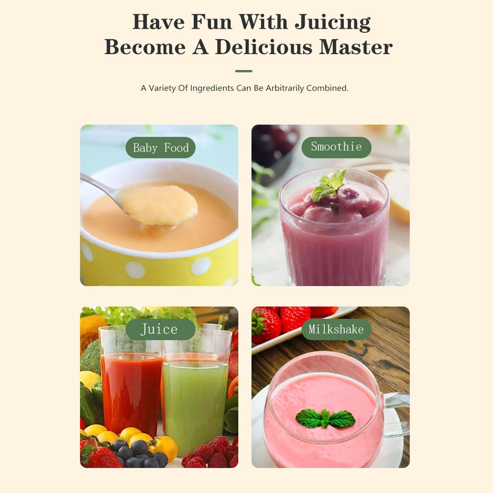 Multifunctional Electric Juicer Cup USB Rechargeable for Office Making Juice