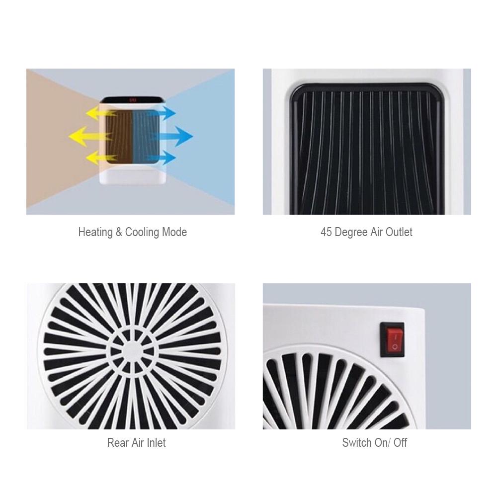 Máy sưởi điện di động hẹn giờ 2 tốc độ 7 màu ánh sáng, đèn LED ban đêm