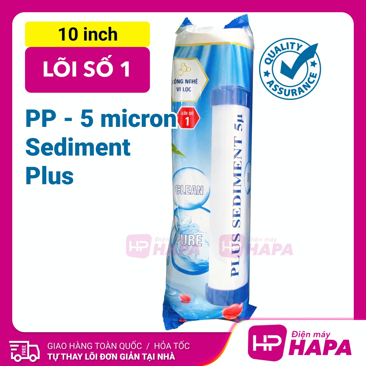 Lõi Lọc 10 inch PP Plus Sediment Nestca Cao Cấp - Bộ Lõi Lọc Thô 123 10in Lõi Số 1 - Hàng Chất Lượng - Lõi Dùng Cho Tất Cả Dòng Máy Lọc Nước RO Karofi Sunhouse Kangaroo Daikiosan Toshiba Ava Mutosi Prowatech AquaYaki Aqualife Vithaco