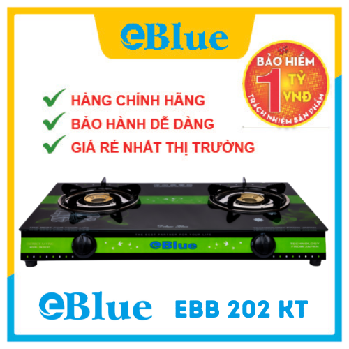 Bếp gas đôi mặt kính Eblue SN 202 KT hàng chính hãng