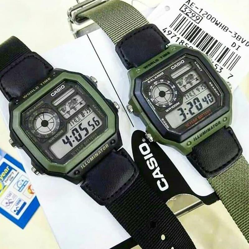 Đồng hồ nam Casio CHÍNH HÃNG AE-1200WHB, dây dù