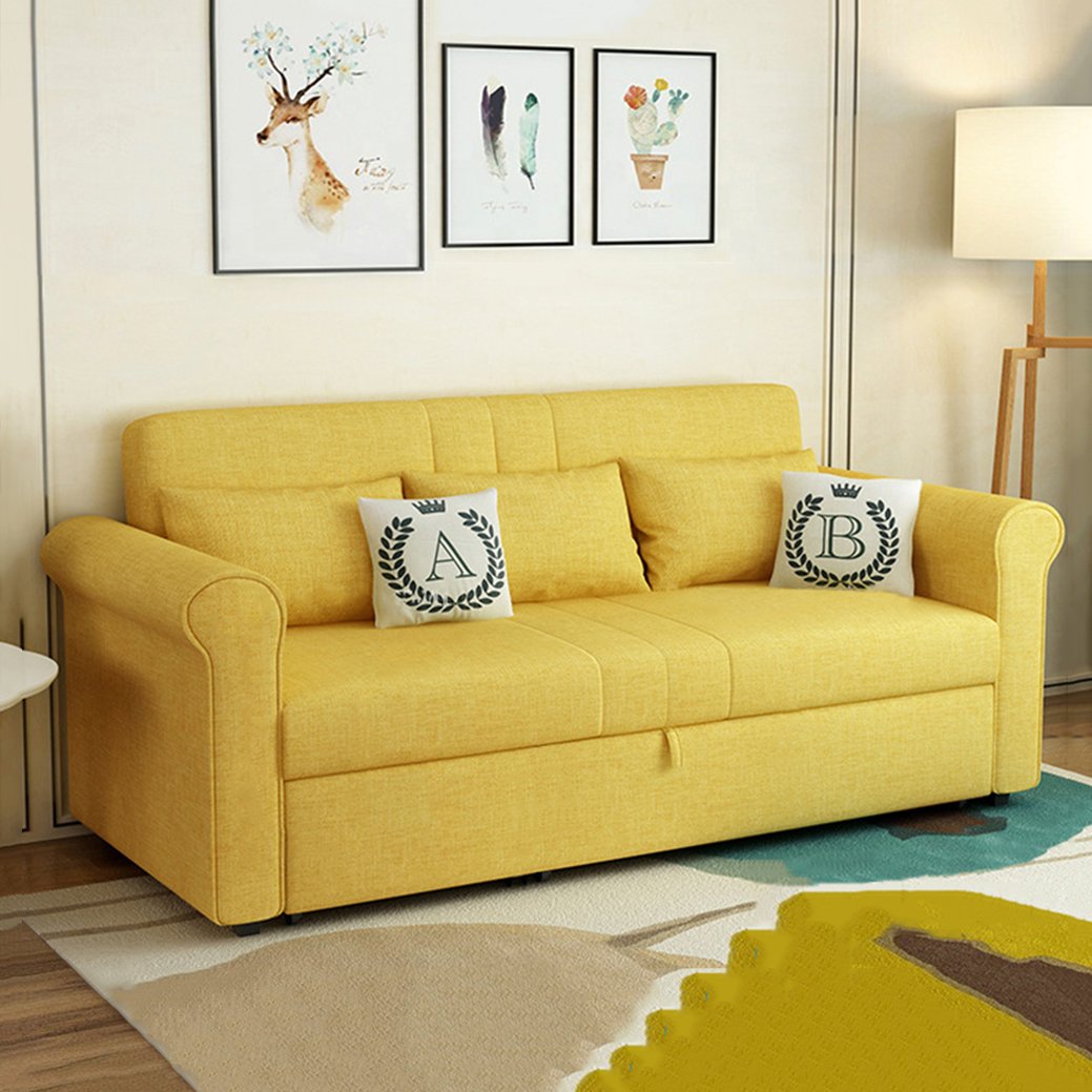 Mẫu Ghế Sofa Giường Thông Minh Đa Năng Tay Tròn May Trơn 3 Đường Chỉ Mã T-GK07