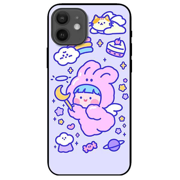 Ốp lưng dành cho iPhone 12 Mini - iPhone 12 - iPhone 12 Pro - iPhone 12 Pro Max - Chibi Thỏ Hồng