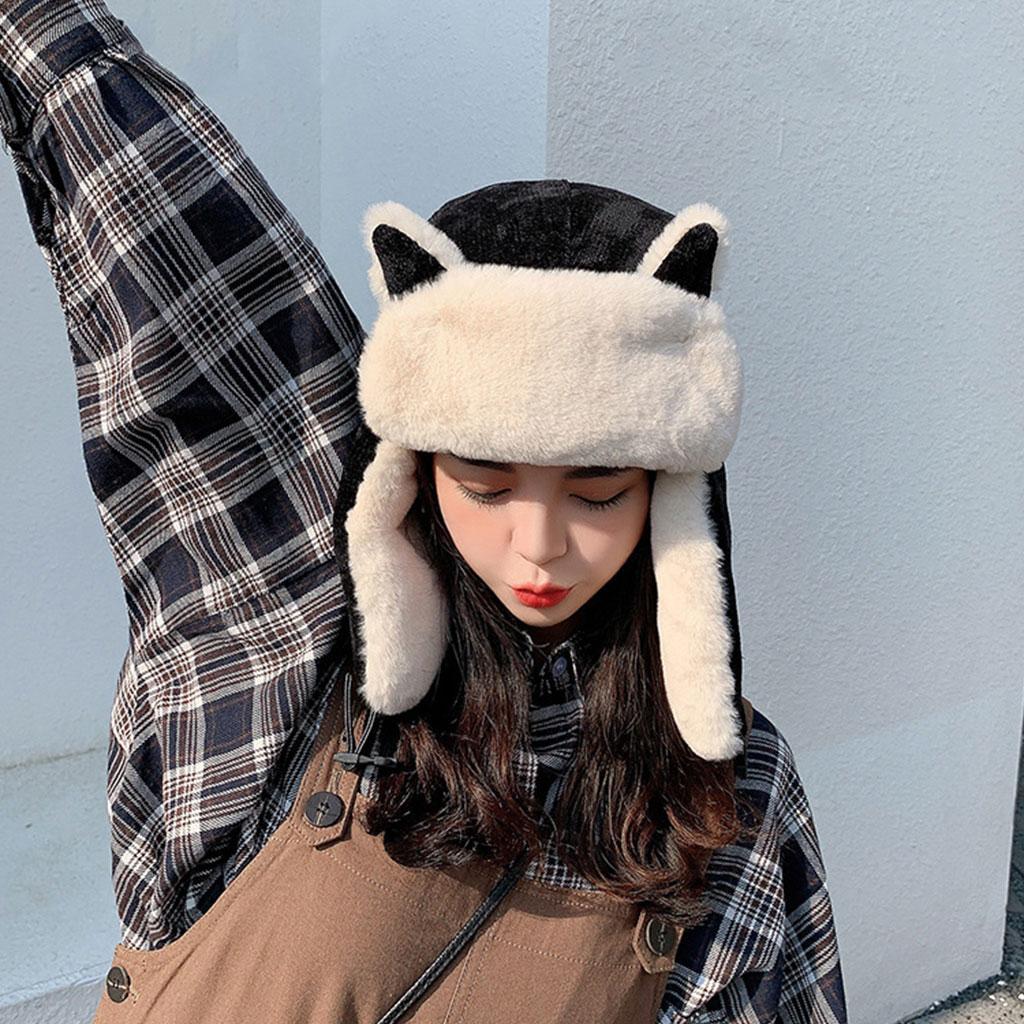 Winter Trapper Bomber Hat Windproof Ushanka Snow Men Hat for Hiking