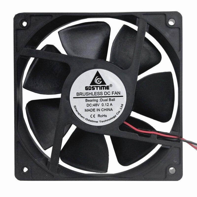 1Pieces Gdstime DC 48V Dual Ball 0.11A 11cm 11mm x 11mm Brushless Machine Case Cooler 11*11*11mm Cooling Fan 11MM