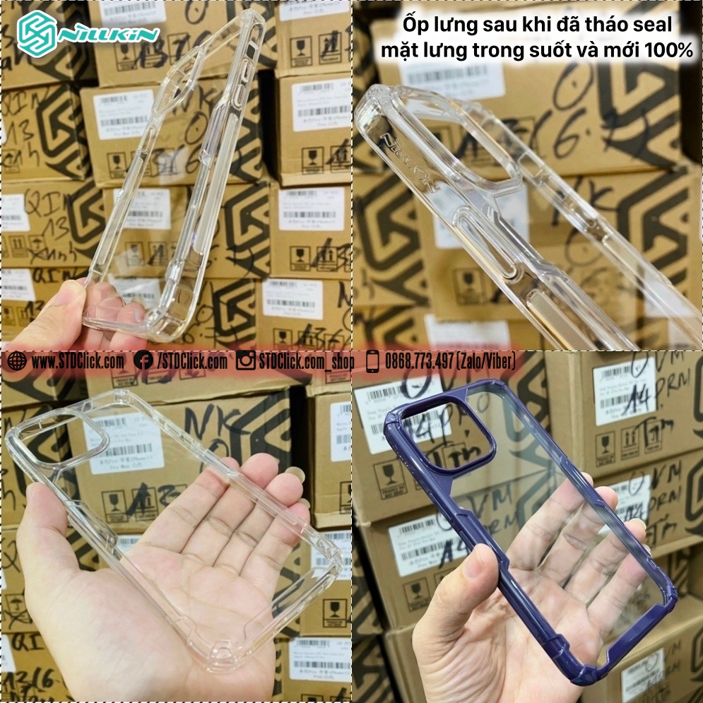 ỐP LƯNG DÀNH CHO ĐIỆN THOẠI IPHONE 14 PRO NILLKIN NATURE TPU PRO LƯNG KÍNH PC TRONG VIỀN DẺO