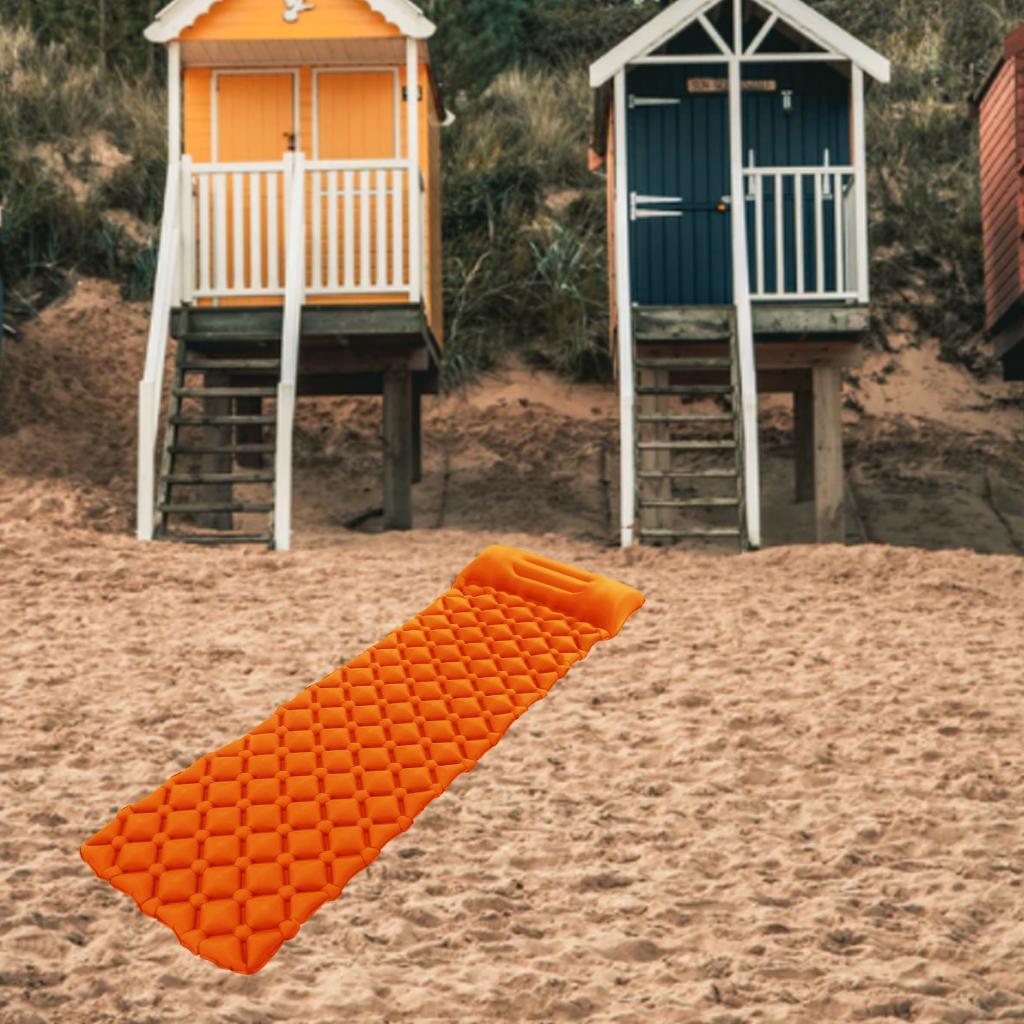 Compact Inflatable Camping Mattress Sleeping Pad with Pillow Nylon+TPU Trekking Travel Air Mat Camping Mat Air Mattress Waterproof Foldable Furniture