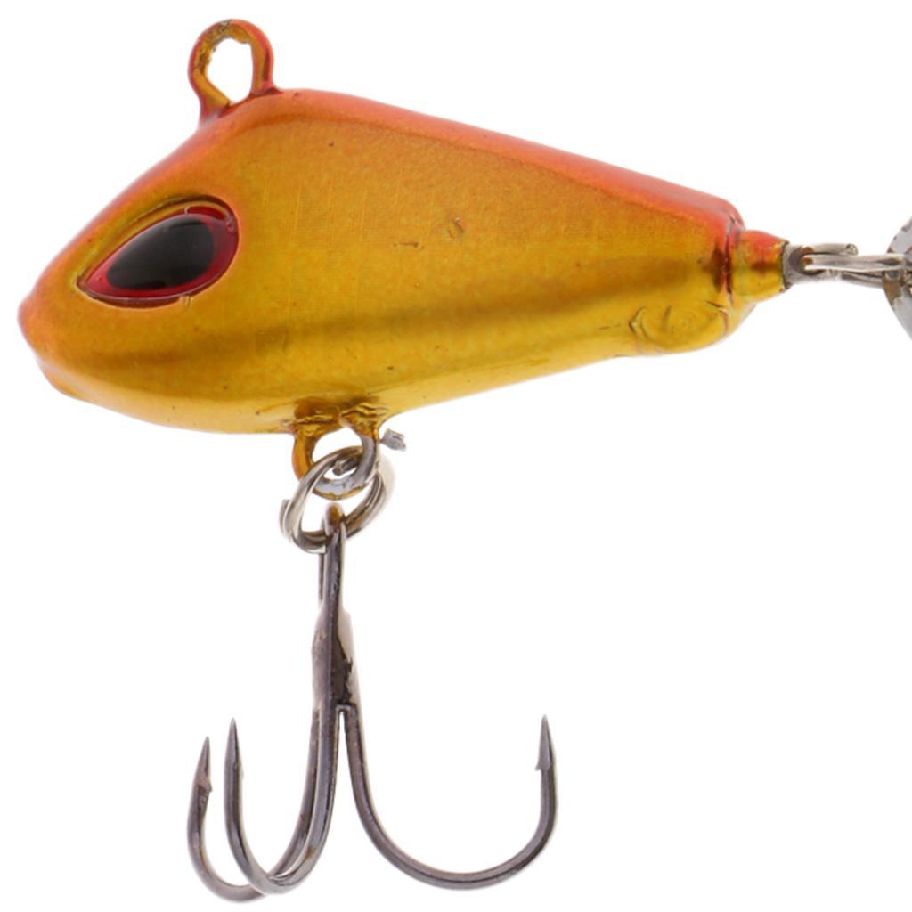 Metal Hard Sequins VIB Artificial Fishing Spoon Lure Life-like 3D Eyes Bait
