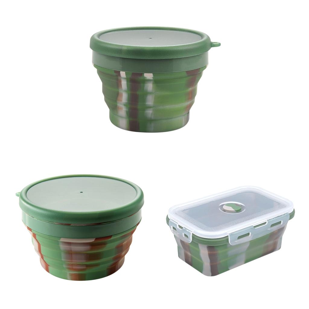 Collapsible Silicone Bowl Cup Lunch Box For Outdoor Travel