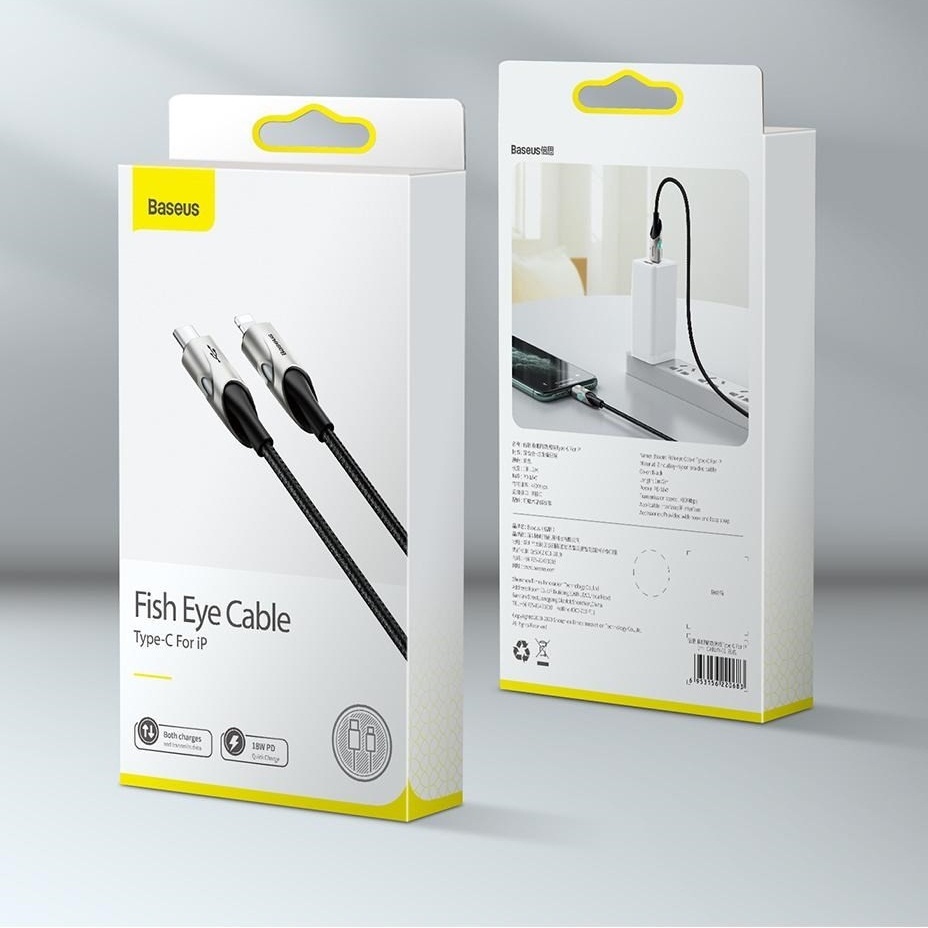Dây cáp sạc nhanh 18W PD USB Type-C to iPhone iPad hiệu Baseus Fish Eye cho iPhone / iPad - Hàng nhập khẩu