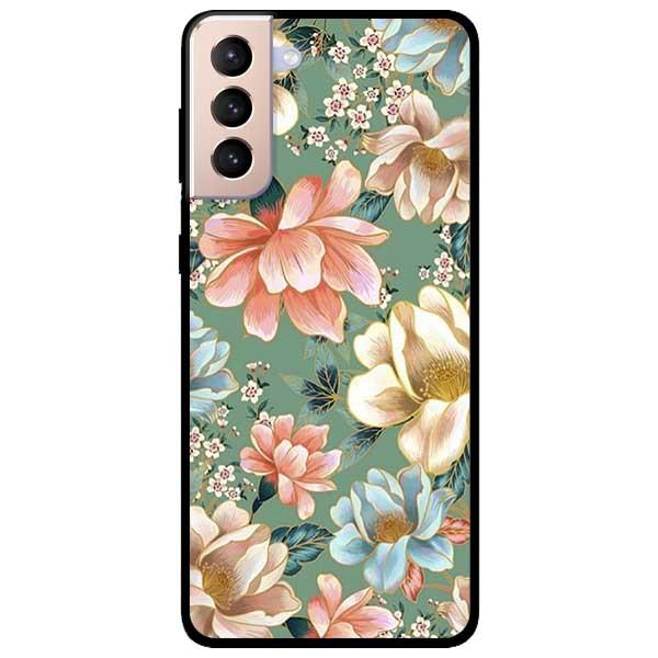 Ốp lưng dành cho Samsung S21 - S21 Plus - S21 Ultra mẫu Hoa Xanh Hồng Vàng