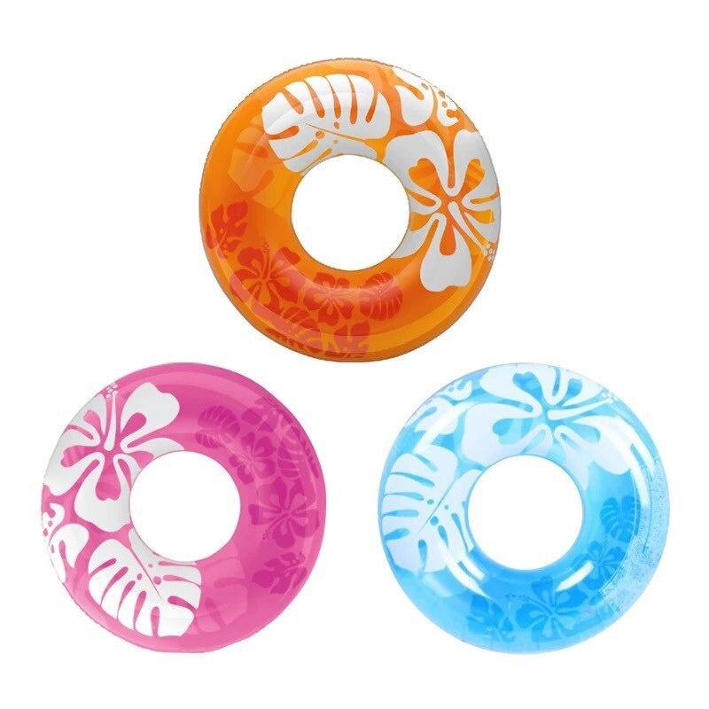Vòng bơi bơm hơi mới cho trẻ em Hibiscus Phụ nữ bơi Vòng tròn bên hồ bơi Dụng cụ tiệc nổi Thuyền bơi Nệm không khí 90