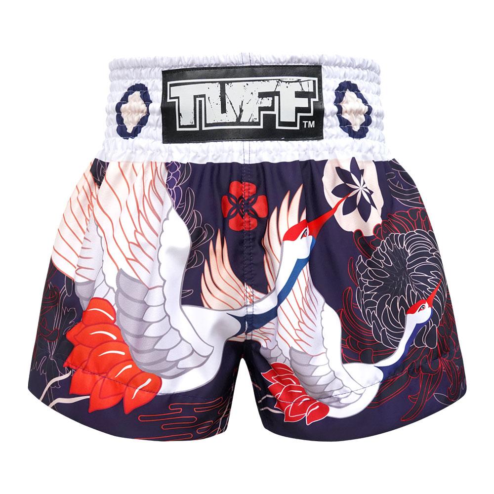 Quần Tuff Muay Thai Navy Blue Japanese Drawing Crane Birds