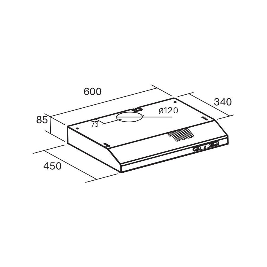 Máy hút mùi âm tủ LF-2060 X xuất xứ Tây Ban Nha