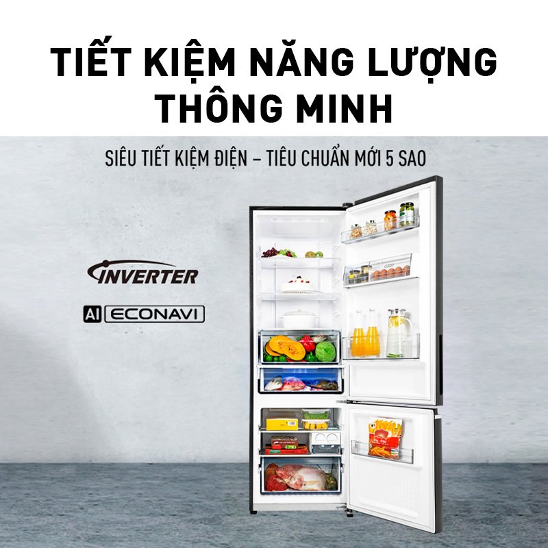 Tủ lạnh Panasonic Kháng Khuẩn 170L NR-BA190PUS9 - Siêu tiết kiệm điện Bộ Cảm biến Econavi - Ngăn Đá Trên - Hàng chính hãng