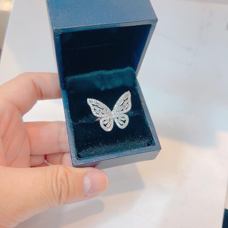 Nhẫn Đính Đá CZ Tự Nhiên Hình Bướm Trẻ Trung - Trường Thịnh Ngọc Trai
