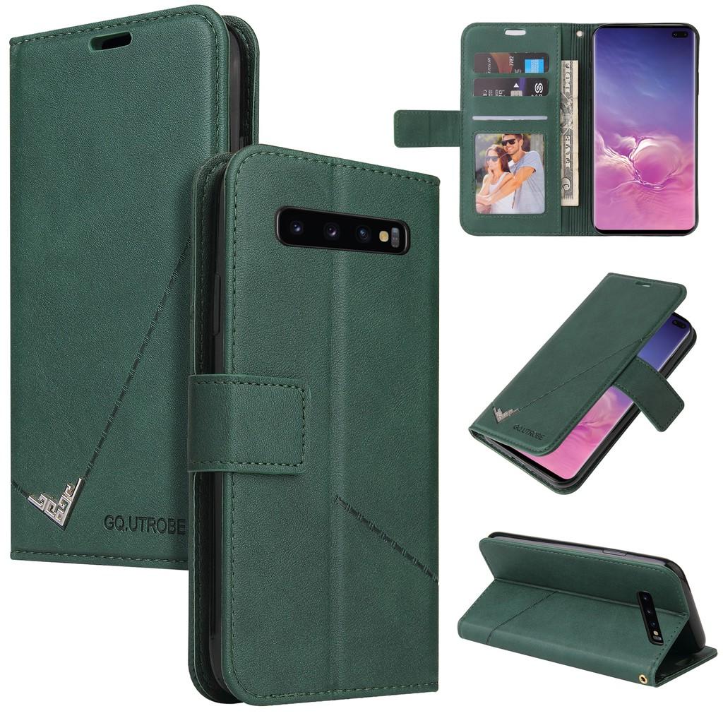 Ốp điện thoại da PC PU cứng dạng ví nắp lật cho Samsung Galaxy S10 S9 S8 Plus S10+ S9+ S8+