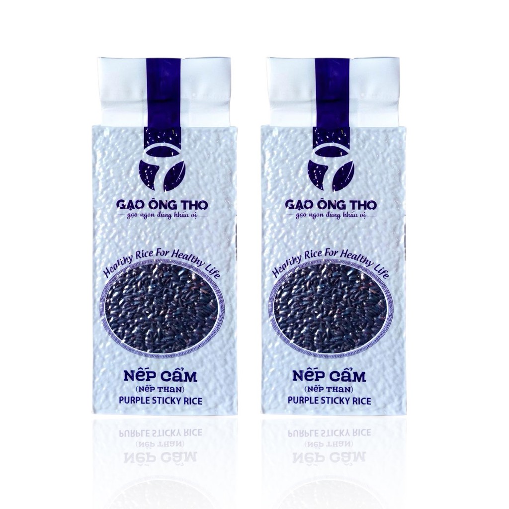 Combo 2 sản phẩm Gạo Ông Thọ - Nếp Cẩm cao cấp túi 1kg hút chân không. Sản phẩm gạo sạch hữu cơ dinh dưỡng cho sức khỏe
