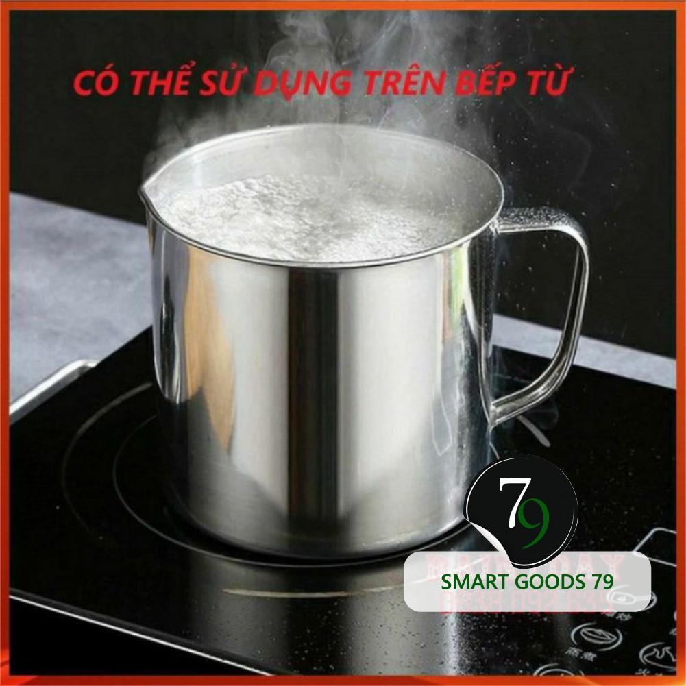 Ca bình đựng lọc dầu ăn dầu mỡ bằng Inox 304 1.2L có lưới lọc cặn cao cấp tiện lợi