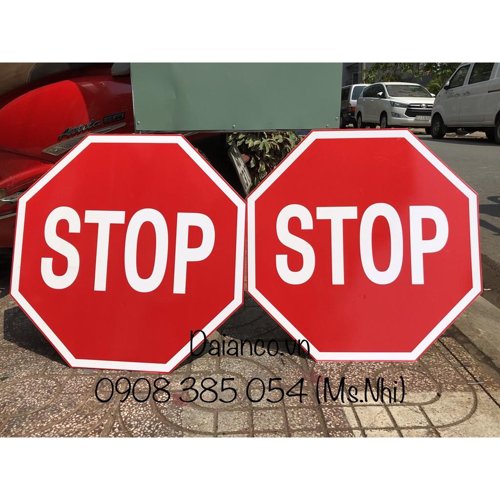Biển báo cấm chất liệu tôn mạ kẽm dày 1,2li dán decal phản quang- Hình thật