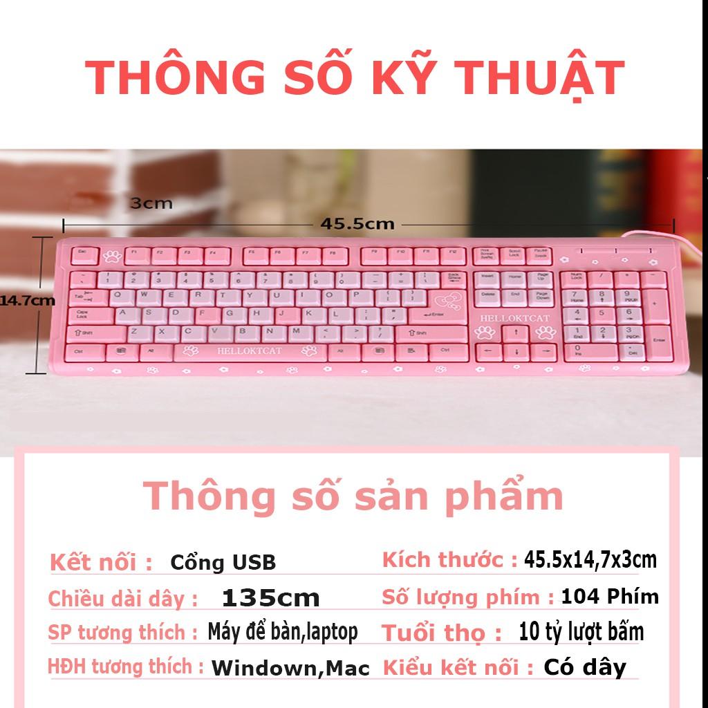 Bàn Phím Hồng Hello Siêu Êm Siêu Bền Siêu Nhẹ