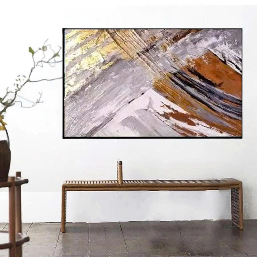 (HCM) Tranh treo tường trừu tượng 2 trang trí phòng khách,nhà hàng, khách sạn kèm đinh treo