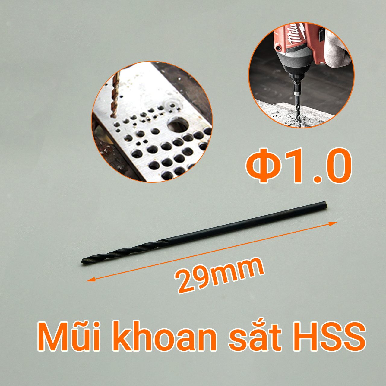 Bộ 3 Mũi khoan sắt chất liệu thép gió HSS đường kính 1mm