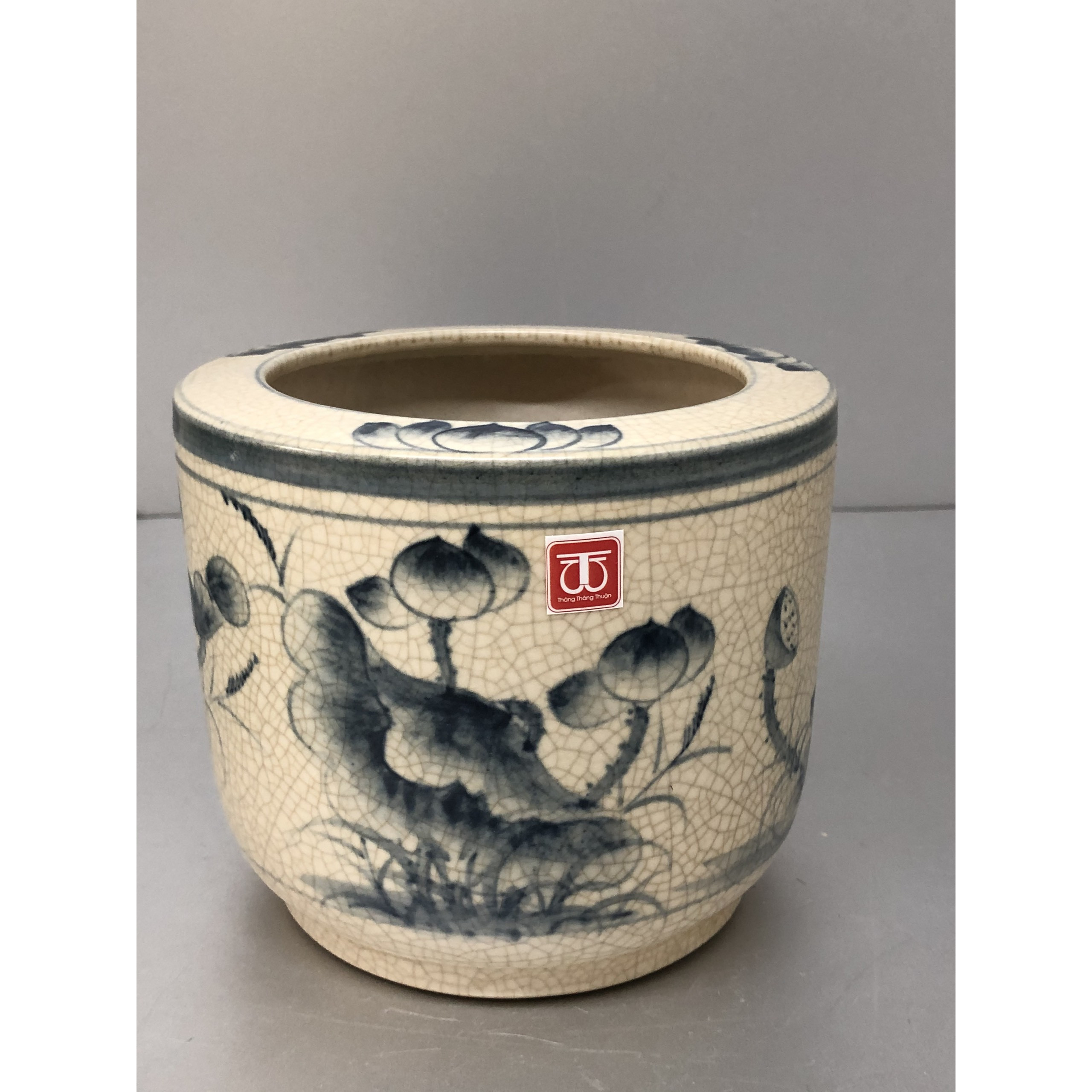 Bát nhang vẽ sen men rạn