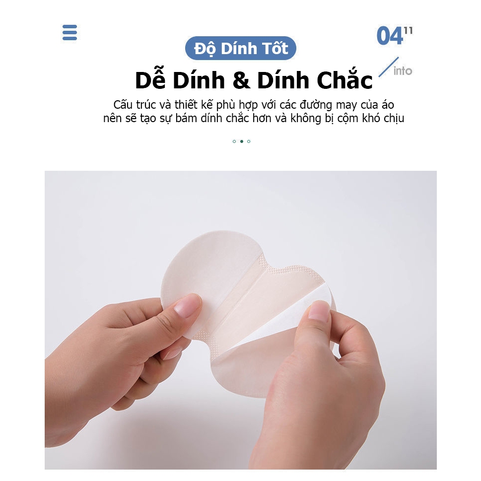 Set 100 Miếng dán chống mồ hôi nách, miếng dán ngăn mồ hôi nách siêu thâm hút cho Nam và Nữ che tên sản phẩm