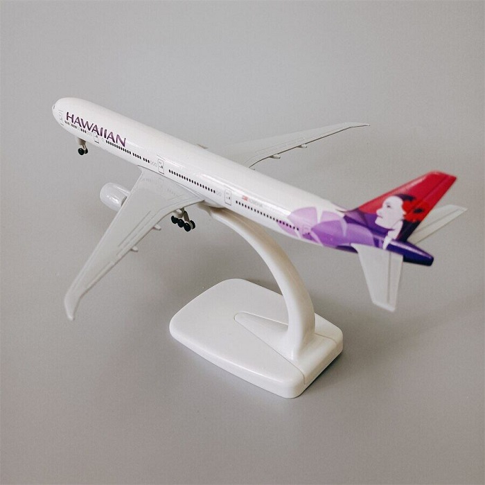 Mô hình máy bay tĩnh B777 Hawaian 20cm có bánh xe