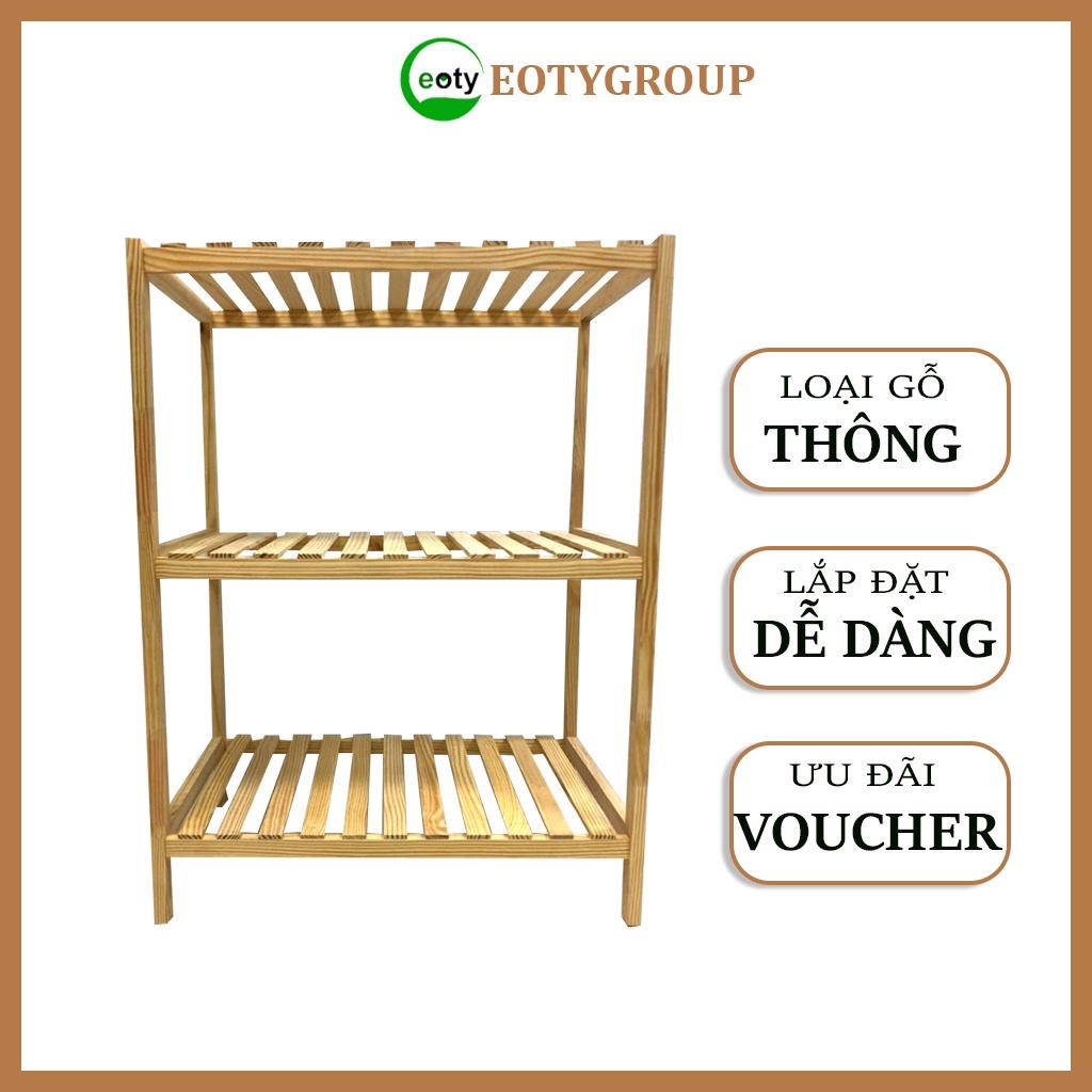 Kệ lò vi sóng 2-3 tầng - Kệ gỗ đa năng nhà bếp, kệ gỗ thông tự nhiên 2-3 tầng Eotygroup