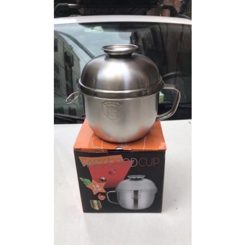 Bát mì inox 304 có nắp làm tô ăn