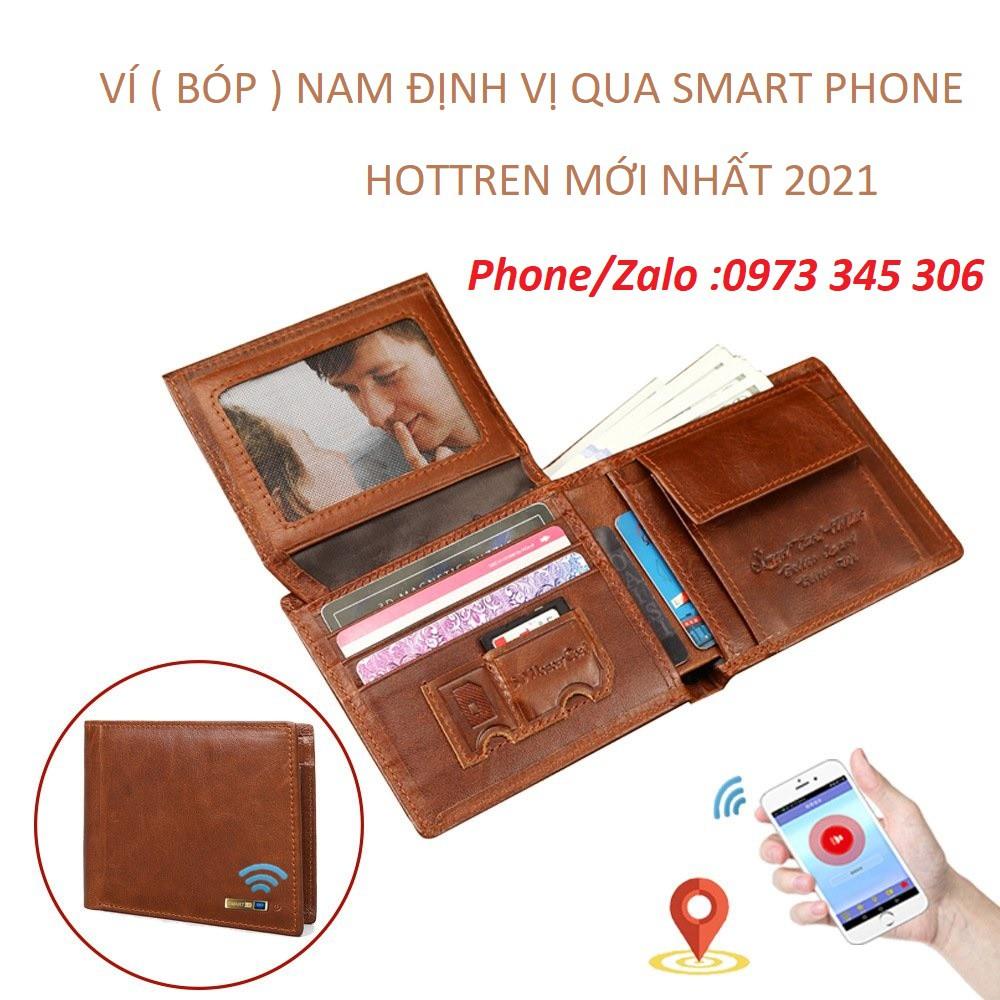 Hình ảnh Ví nam, bóp nam da bò thật 100% định vị từ xa kết nối Blutool với Smartphone chống thất lạc - Bảo hành 12 tháng