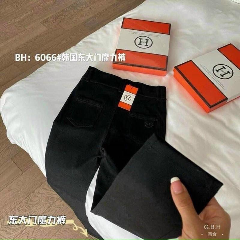 QUẦN JEANS cạp cao 2 khuy khoá đồng kèm hộp cam