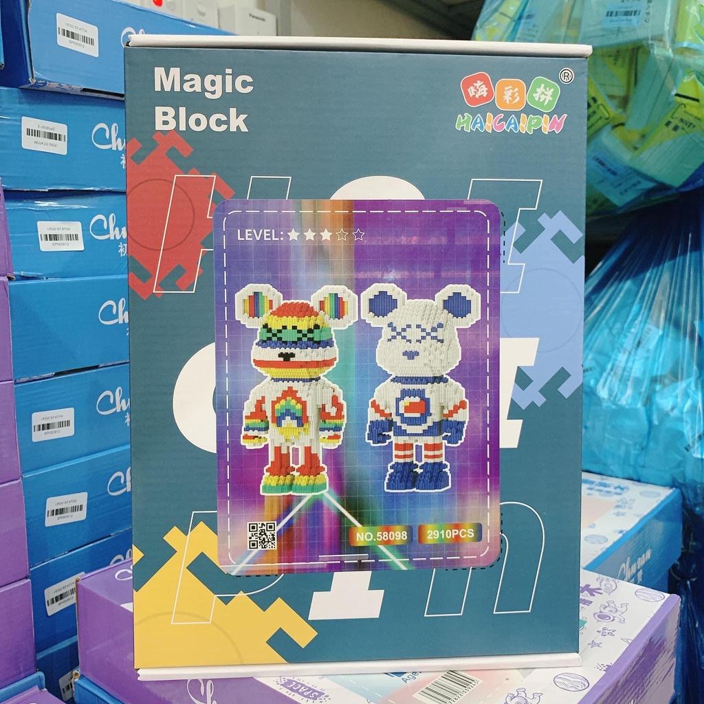 Lego bearbrick 55cm đồ chơi xếp hình lắp ghép size lớn xả stress làm quà tặng