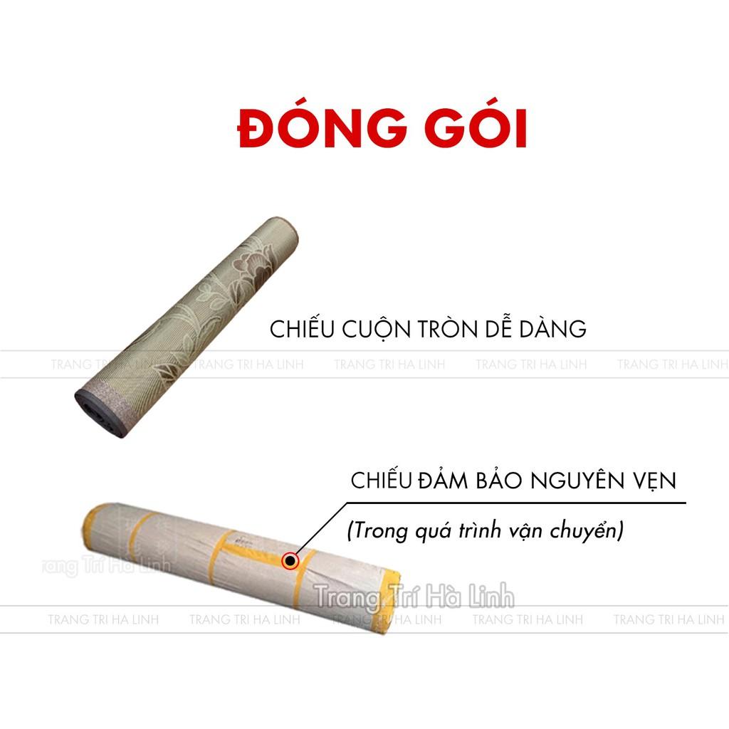 Chiếu trúc tăm vân gỗ in hoa mát lạnh mùa hè màu gỗ m6x2m - m8x2m