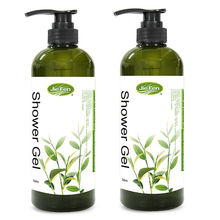 Combo 2 chai - Sữa tắm thảo dược Organic tẩy sạch nhờn dưỡng ẩm chống lão hóa da Jie Fen Herbal Extract Intensive Shower Gel, Taiwan 720 ml #Green Tea