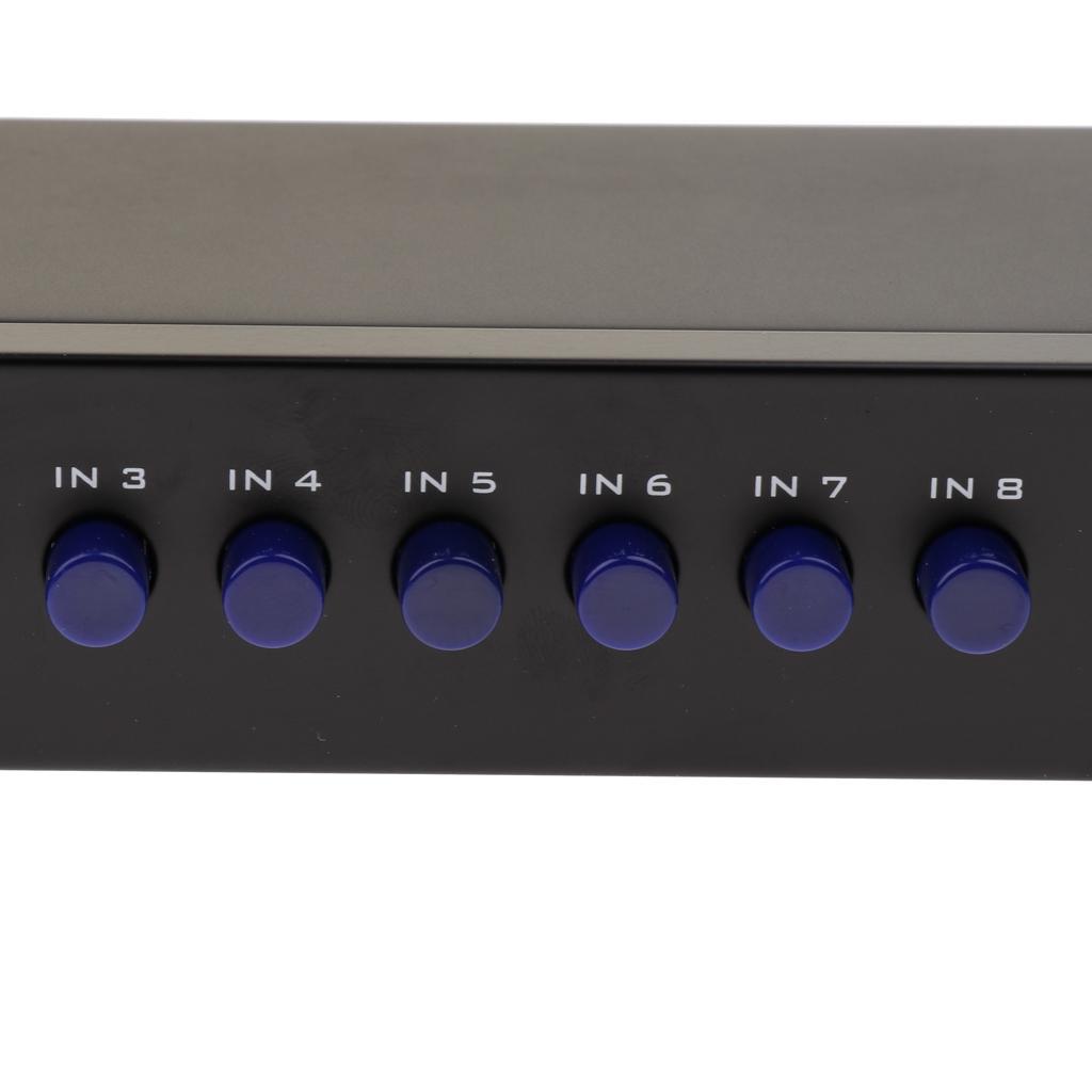 8-Way AV RCA Switch 8 In 1 Out Composite Selector Box for DVD/LCD/TV/PC