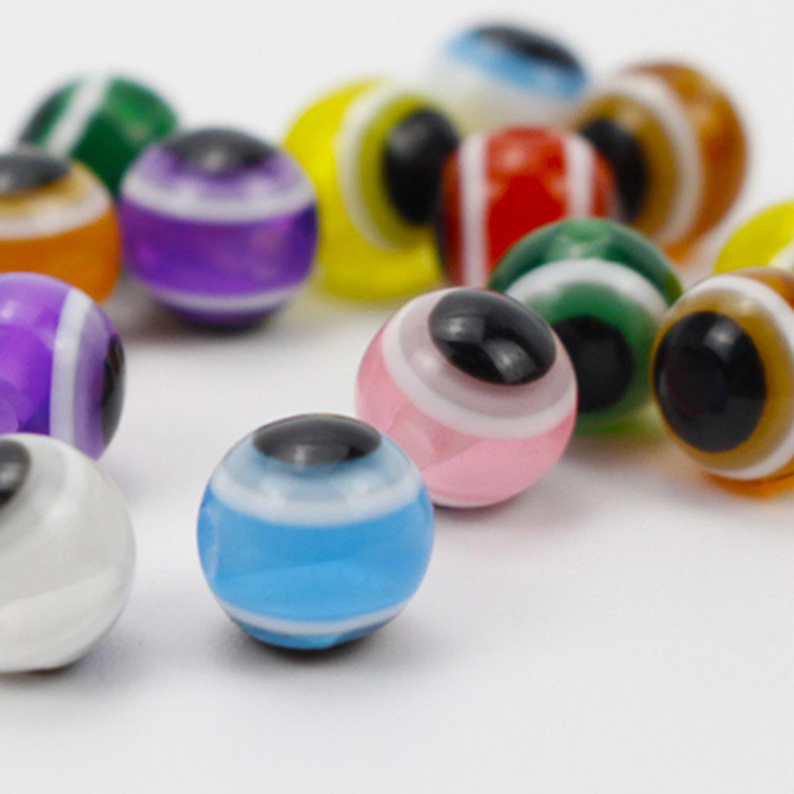 100x 4/5/6/8mm Fish Eye Fishing Beads Mixed Color DIY Kit Fishing Line Beads